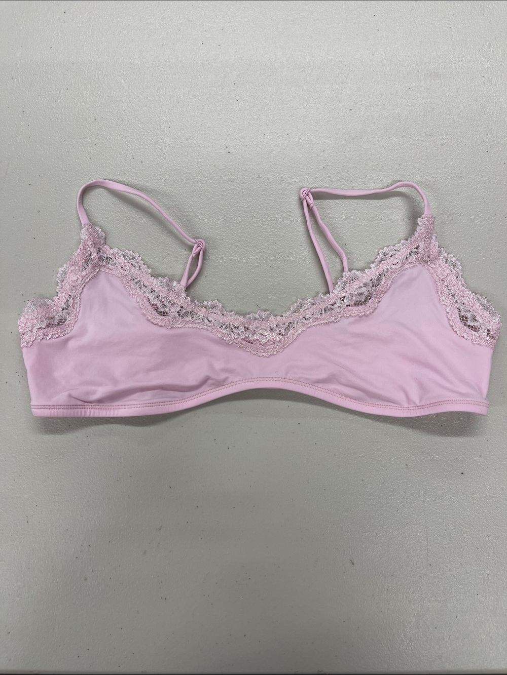 Skims Fits Everybody Lace Bralette Pink XL NWOT - Picture 1 of 2